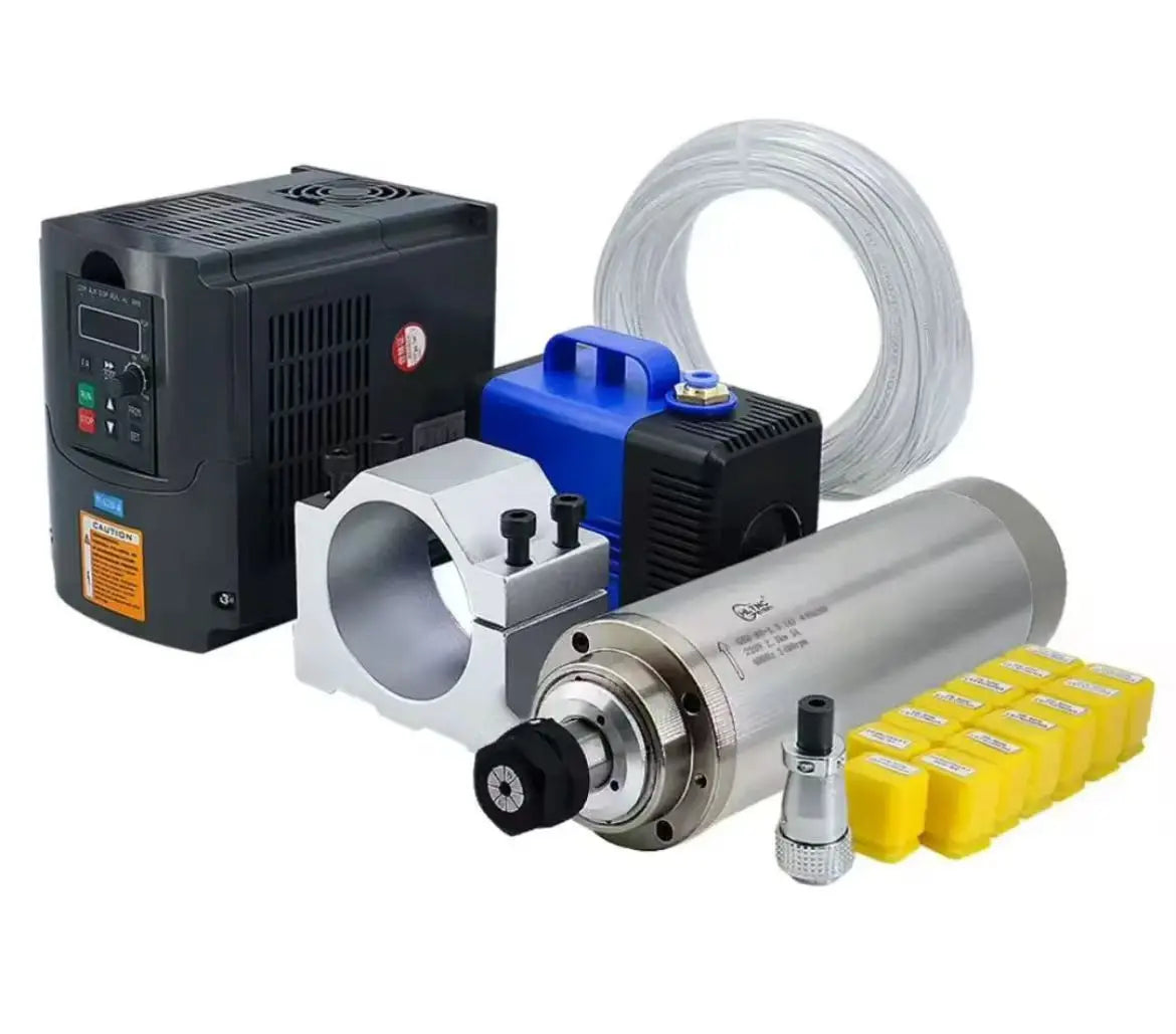 CNC LY 1.5KW Water Cooled Spindle Motor Kit - 110V/220V + 1.5KW VFD Inverter