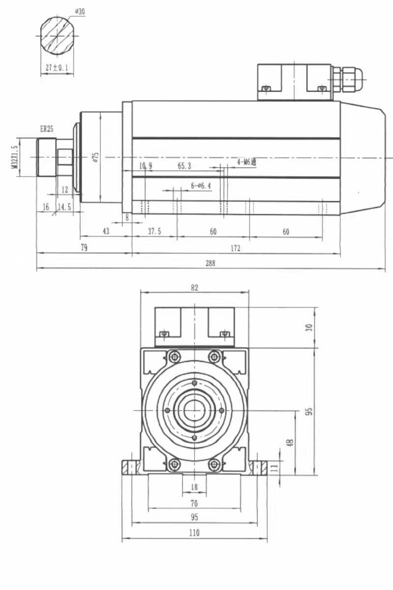 Air Cooled Spindle Motor Kit 800W-5.5kW with VFD & Support for CNC Router