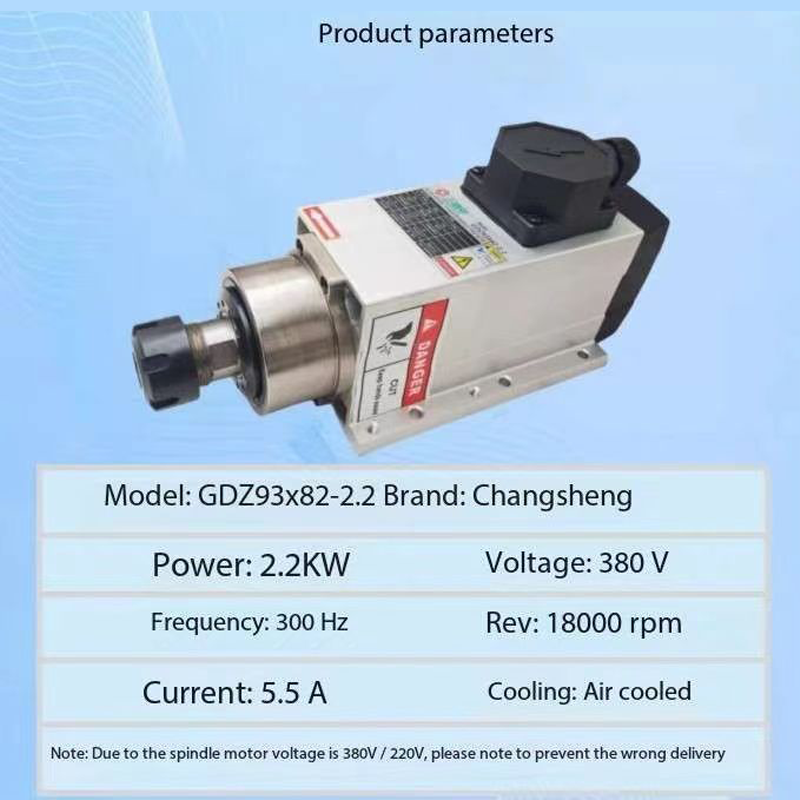 Air Cooled Spindle Motor Kit 800W-5.5kW with VFD & Support for CNC Router